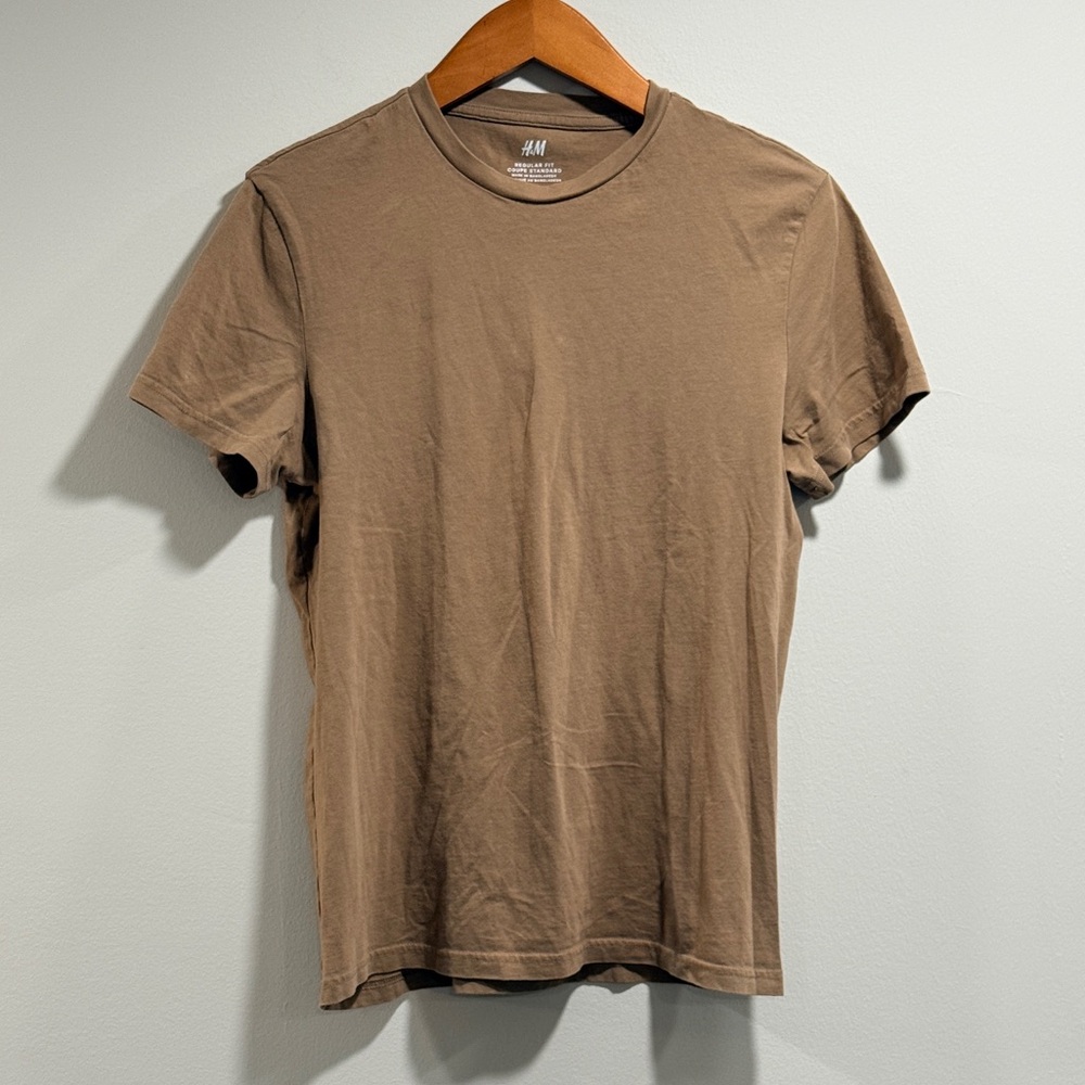 H&M Men's Tan Short‎ Sleeve Regular Fit Tee Size S